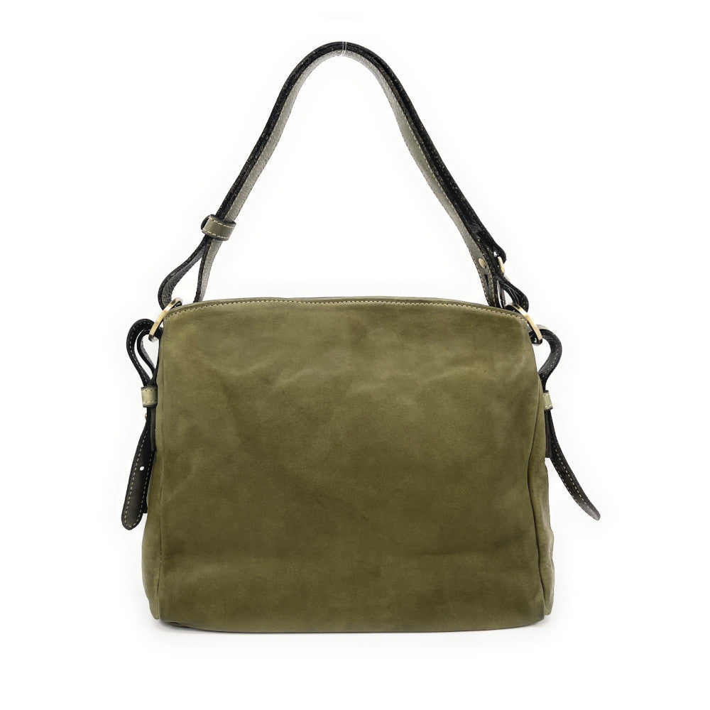 Sac besace en cuir vintage à tannage végétal ANAITIS Kaki