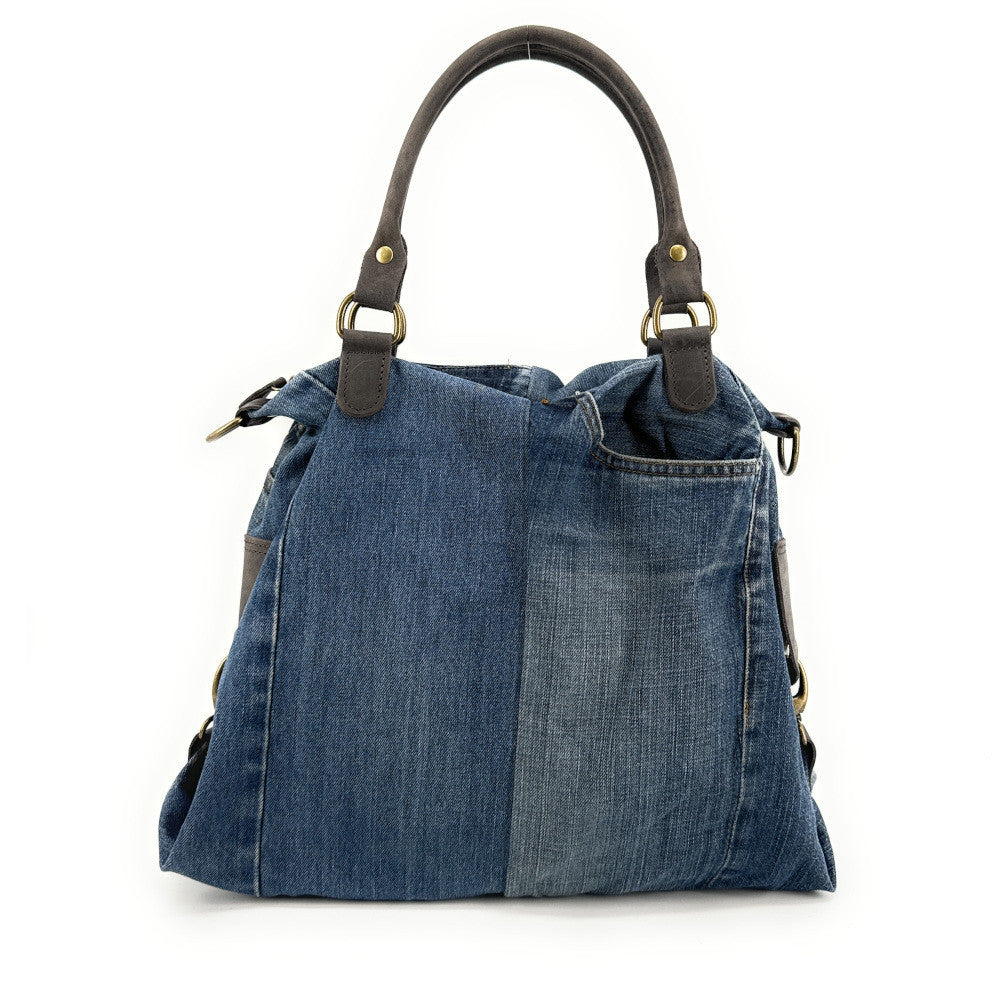 Sac besace en toile et cuir BESACE U.S. DENIM pièce unique multicolore 4
