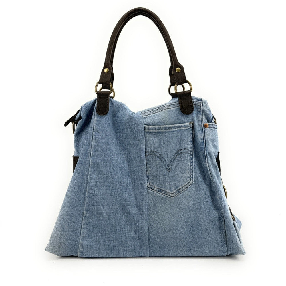 Sac besace en toile et cuir BESACE U.S. DENIM pièce unique multicolore 1