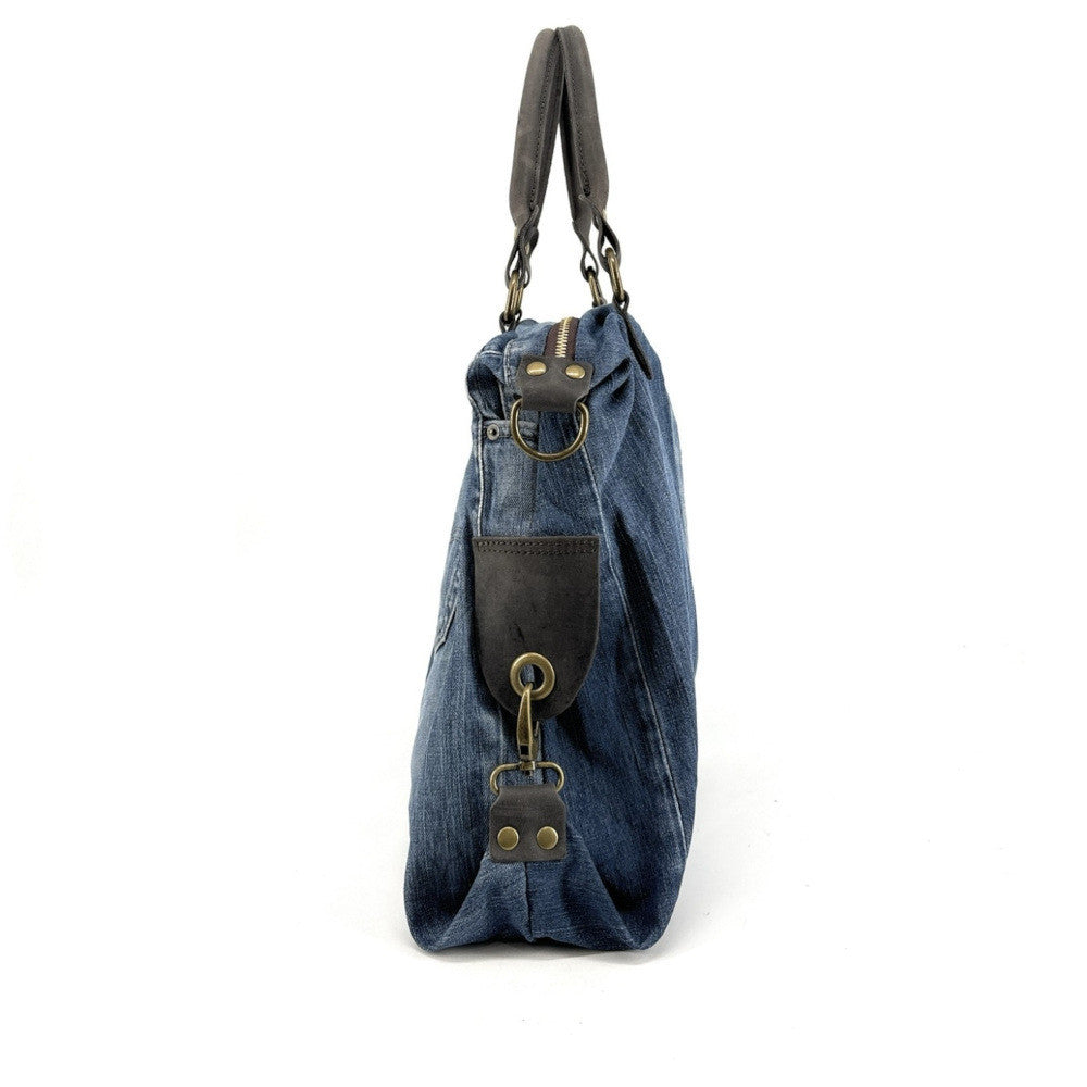 Sac besace en toile et cuir BESACE U.S. DENIM pièce unique multicolore 5
