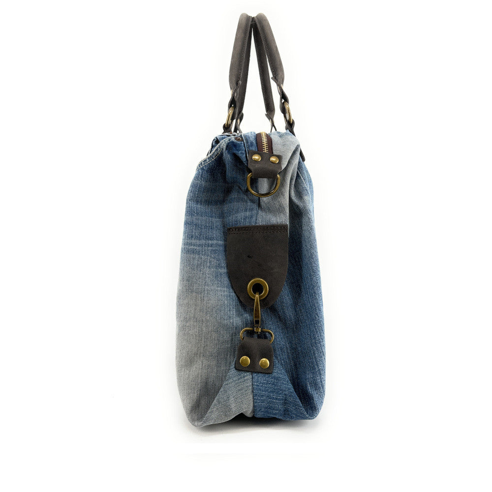 Sac besace en toile et cuir BESACE U.S. DENIM pièce unique multicolore 2