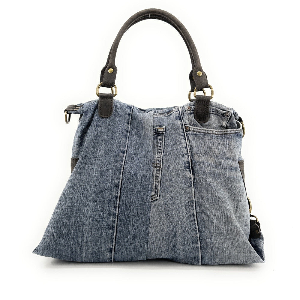 Sac besace en toile et cuir BESACE U.S. DENIM pièce unique multicolore 3