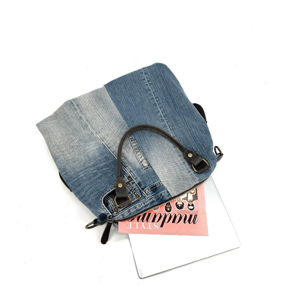 Sac besace en toile et cuir BESACE U.S. DENIM pièce unique multicolore 2