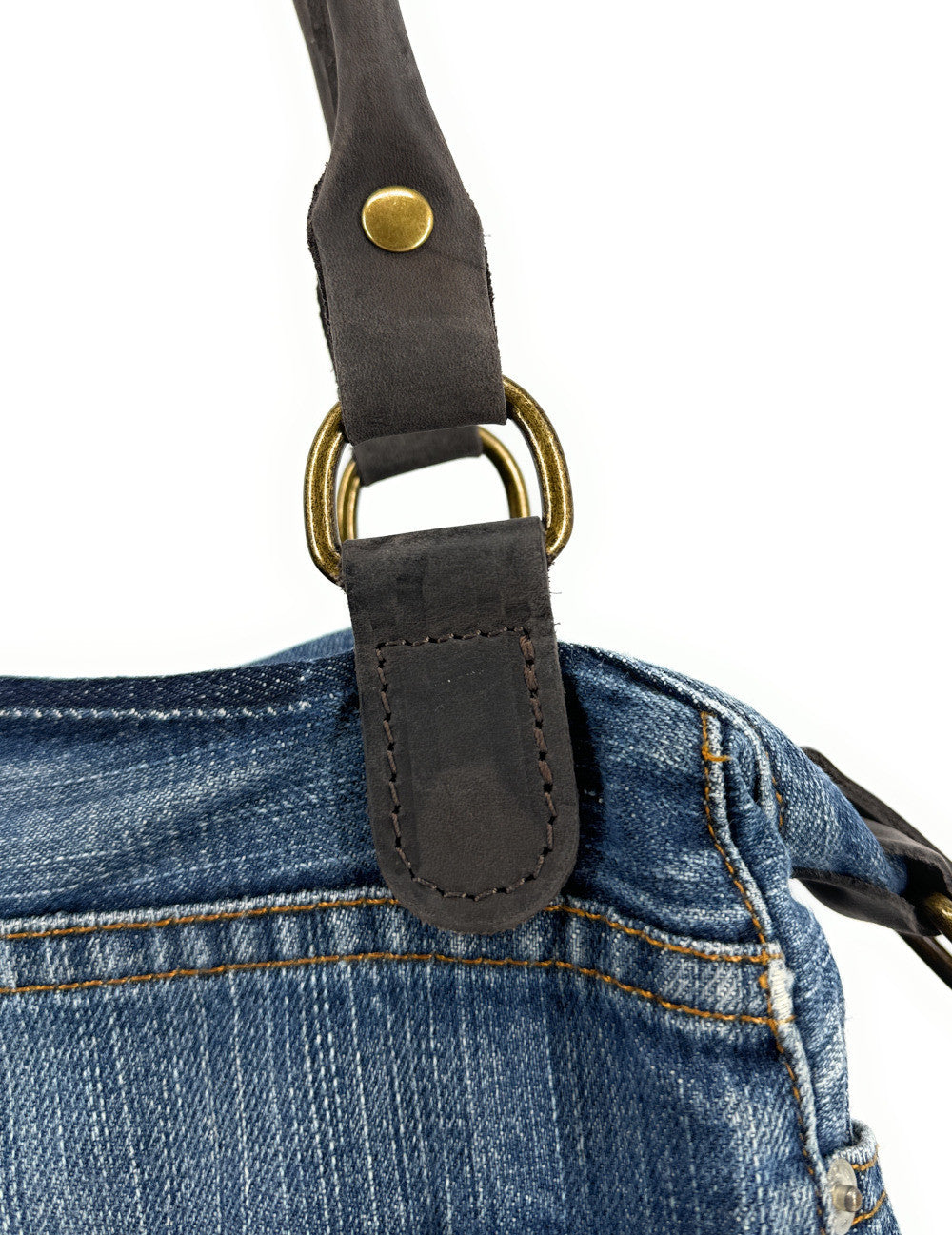 Sac besace en toile et cuir BESACE U.S. DENIM pièce unique multicolore 4