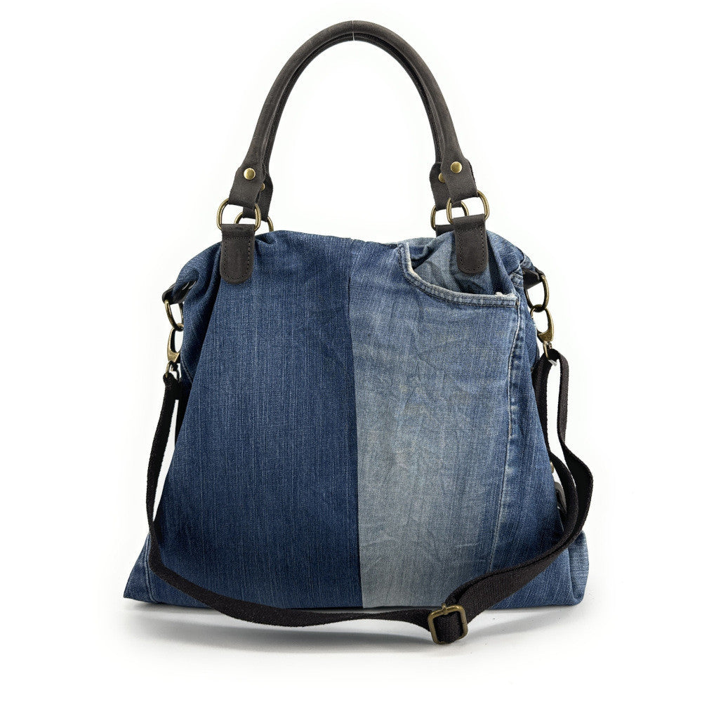 Sac besace en toile et cuir BESACE U.S. DENIM pièce unique multicolore 5