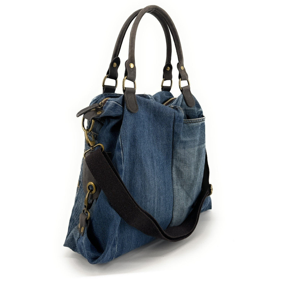 Sac besace en toile et cuir BESACE U.S. DENIM pièce unique multicolore 4