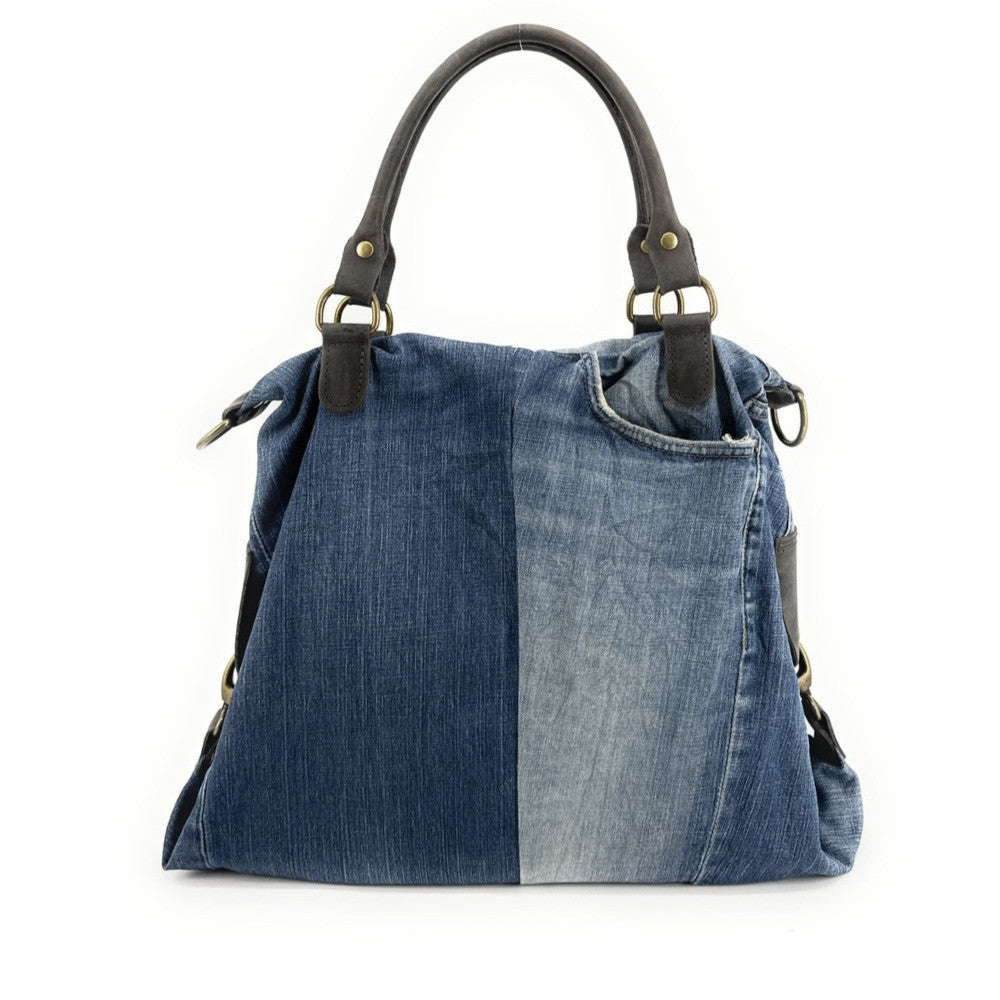 Sac besace en toile et cuir BESACE U.S. DENIM pièce unique multicolore 5