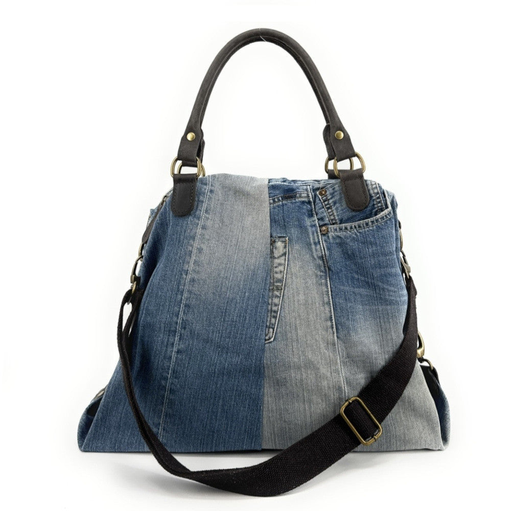 Sac besace en toile et cuir BESACE U.S. DENIM pièce unique multicolore 2