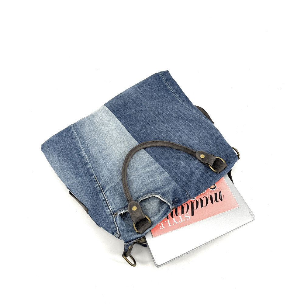 Sac besace en toile et cuir BESACE U.S. DENIM pièce unique multicolore 5