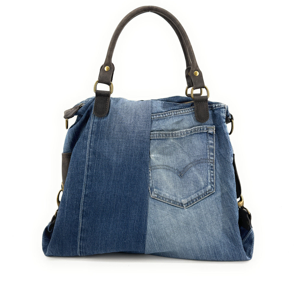Sac besace en toile et cuir BESACE U.S. DENIM pièce unique multicolore 5