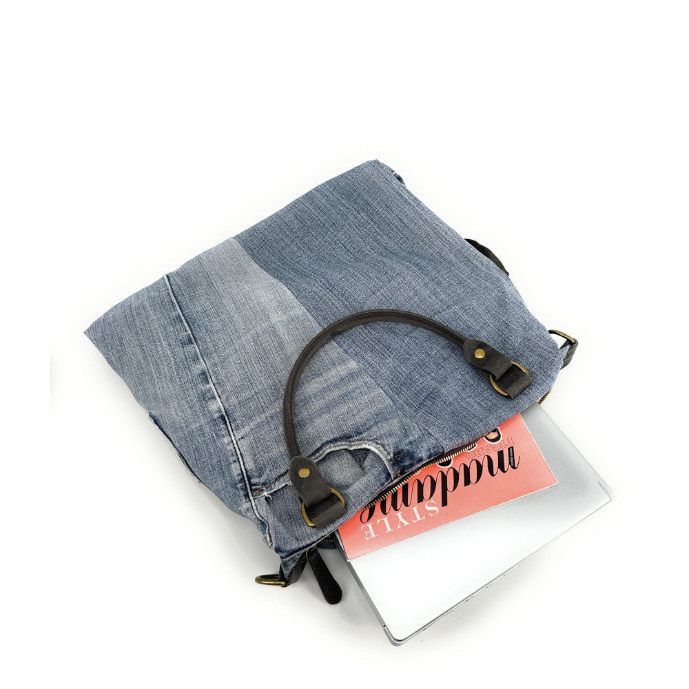 Sac besace en toile et cuir BESACE U.S. DENIM pièce unique multicolore 3