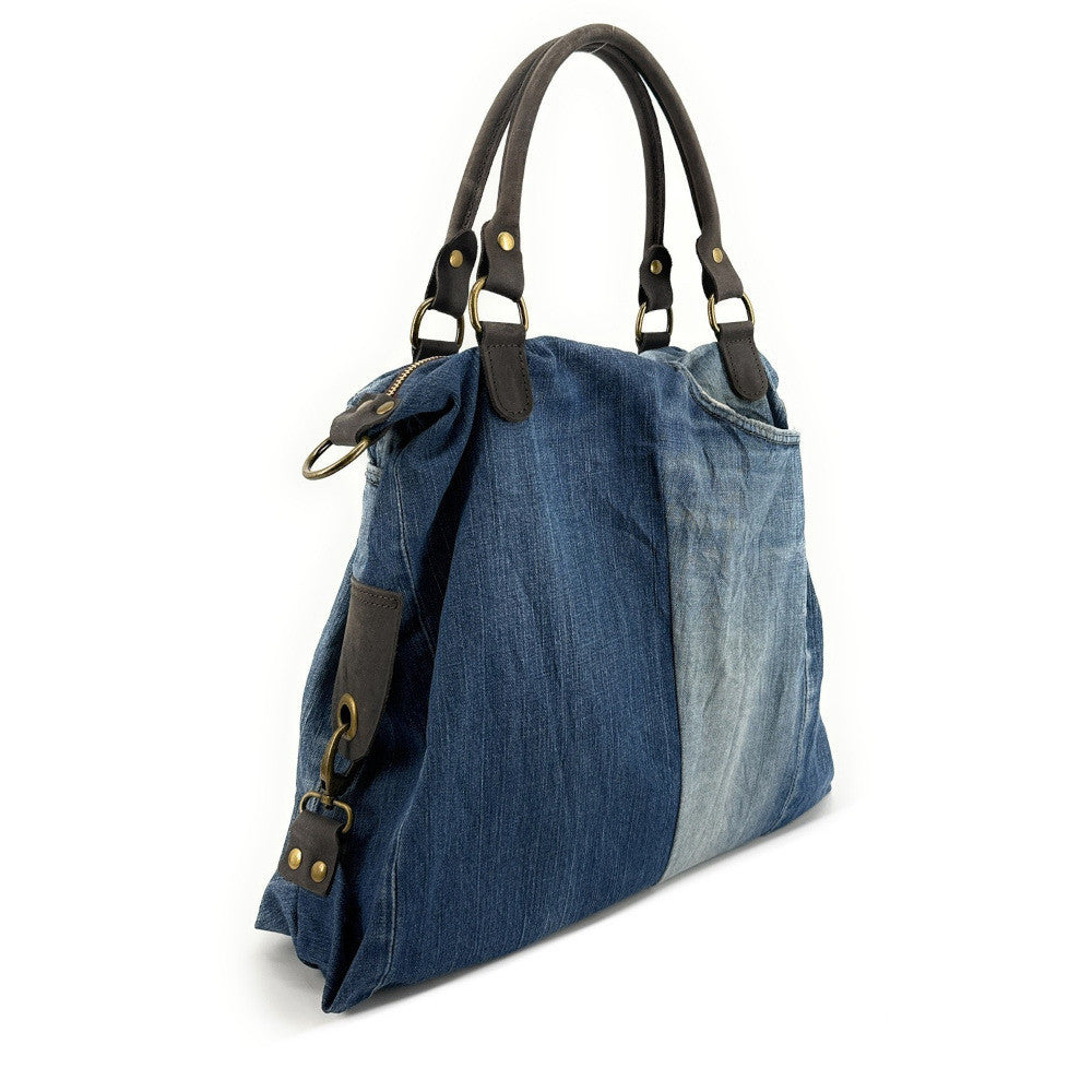 Sac besace en toile et cuir BESACE U.S. DENIM pièce unique multicolore 5