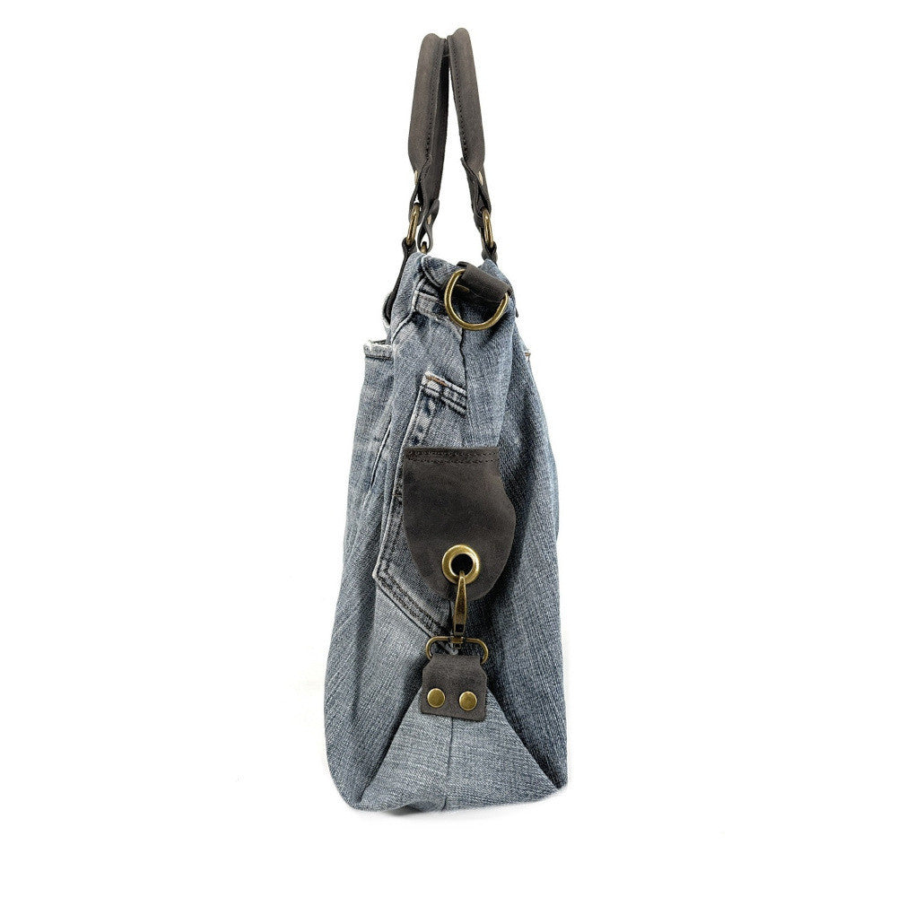 Sac besace en toile et cuir BESACE U.S. DENIM pièce unique multicolore 3