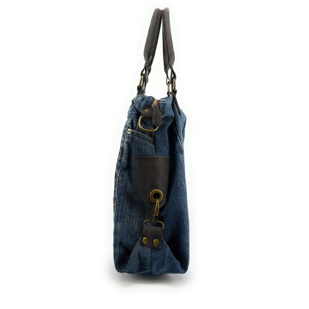 Sac besace en toile et cuir BESACE U.S. DENIM pièce unique multicolore 4