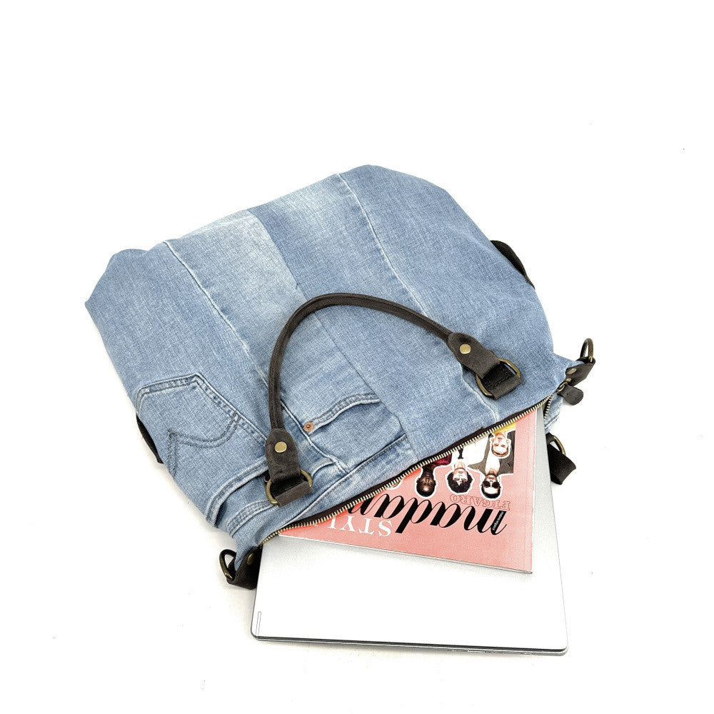Sac besace en toile et cuir BESACE U.S. DENIM pièce unique multicolore 1