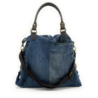 Bolsa besace en lienzo y cuero BESACE A NOSOTROS. DENIM pedazo unique Multicolor 4