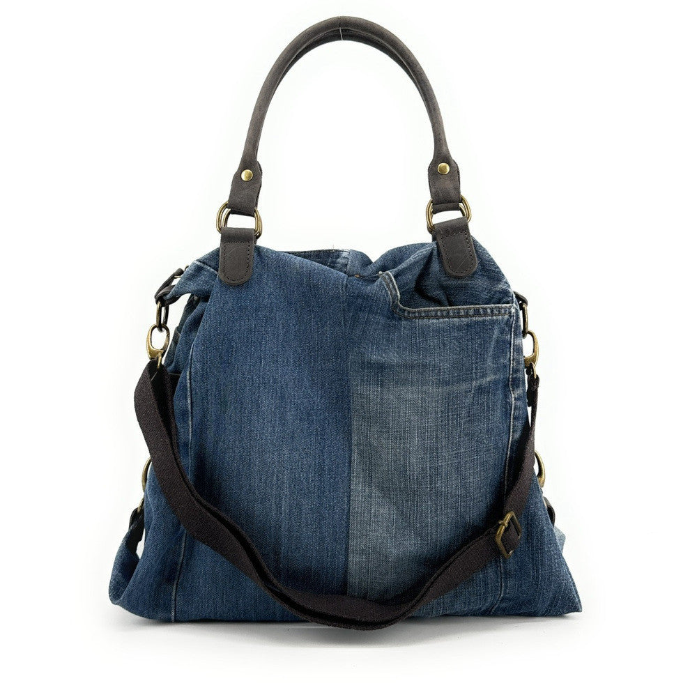 Sac besace en toile et cuir BESACE U.S. DENIM pièce unique multicolore 4