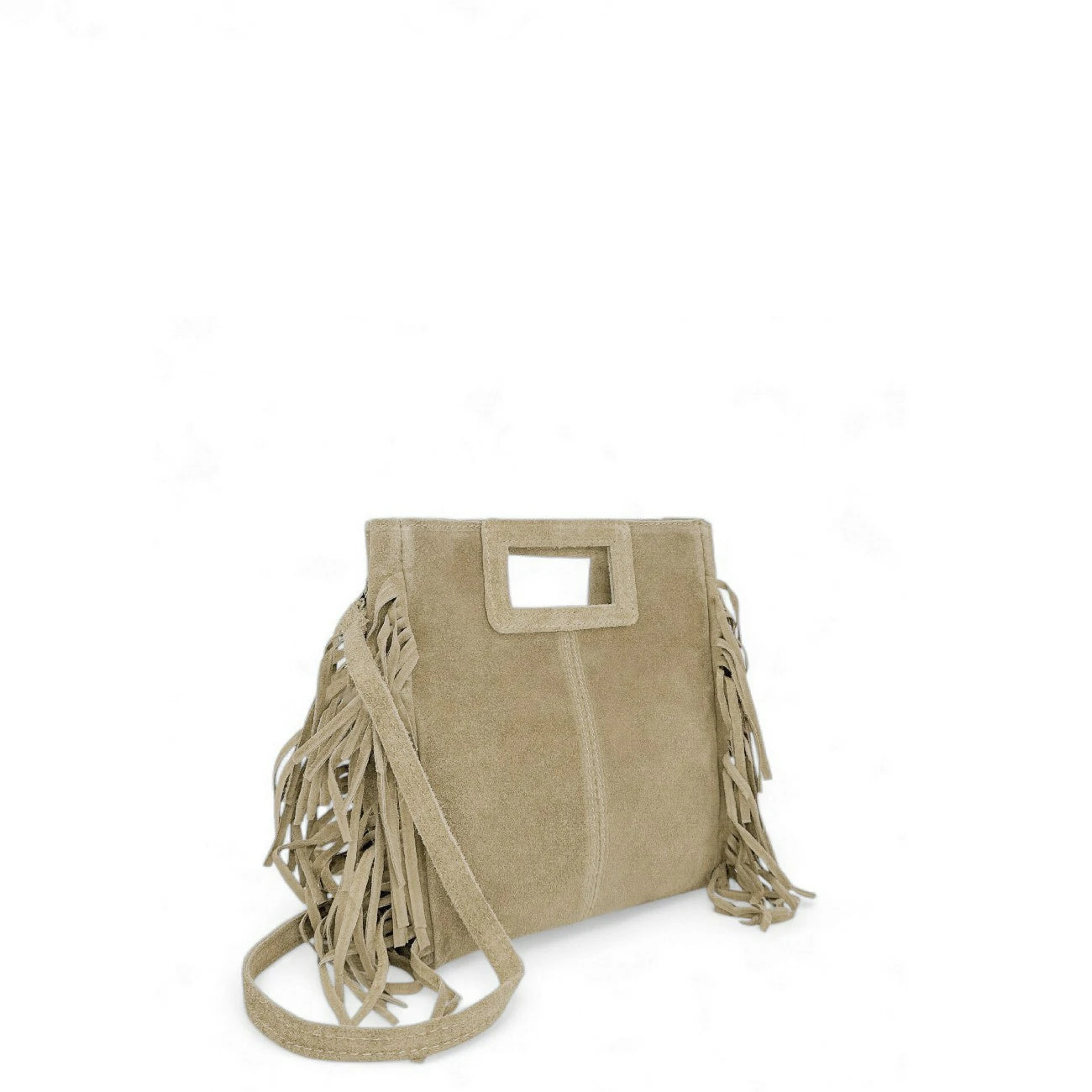 Sac à main bandoulière en daim ENOLA SUEDE Beige crème
