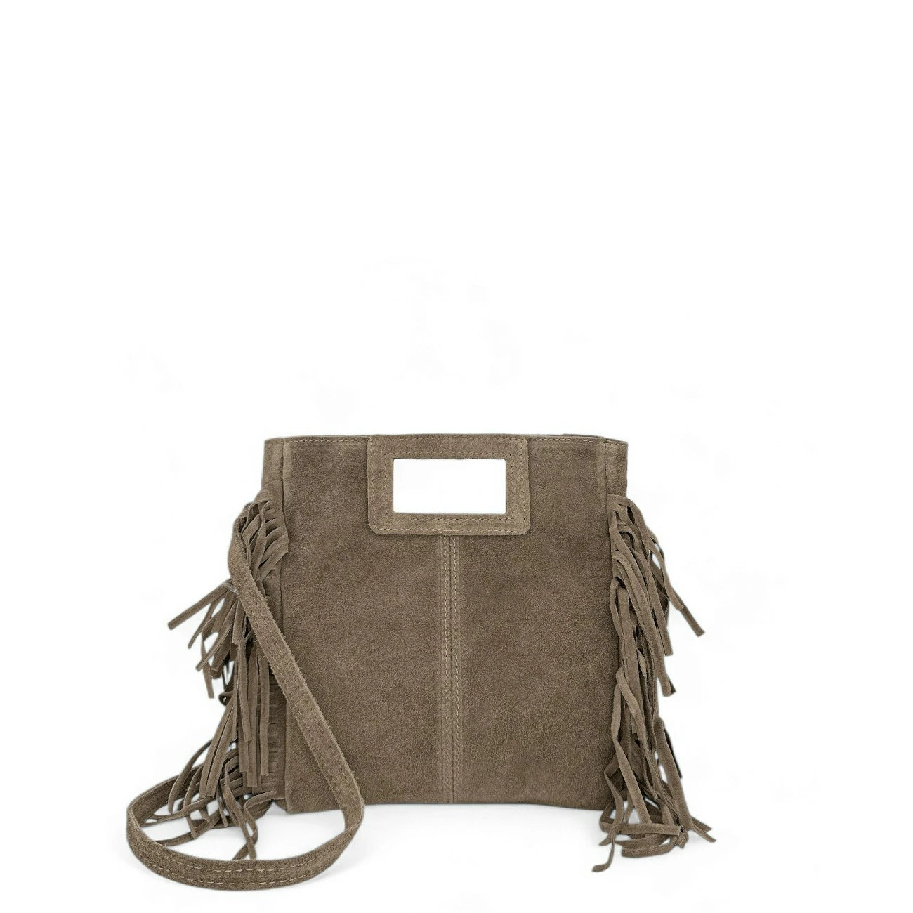 Sac à main bandoulière en daim ENOLA SUEDE Gris taupe