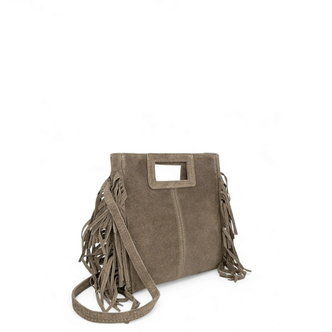 Sac à main bandoulière en daim ENOLA SUEDE Gris taupe