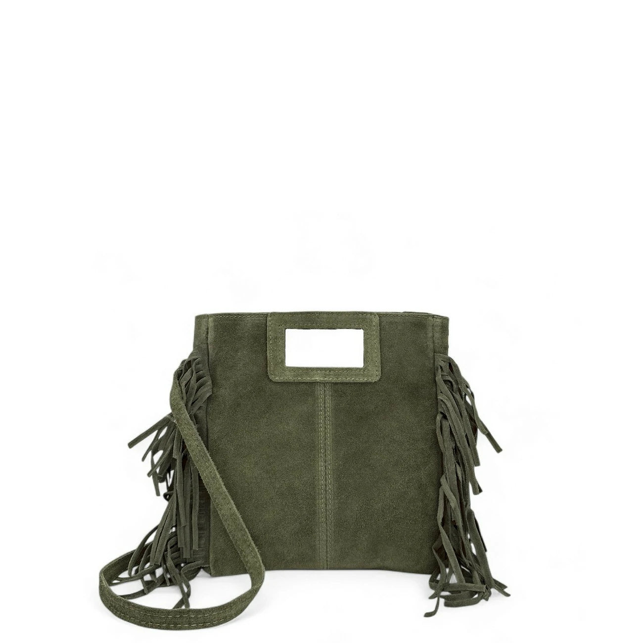 Sac à main bandoulière en daim ENOLA SUEDE Kaki