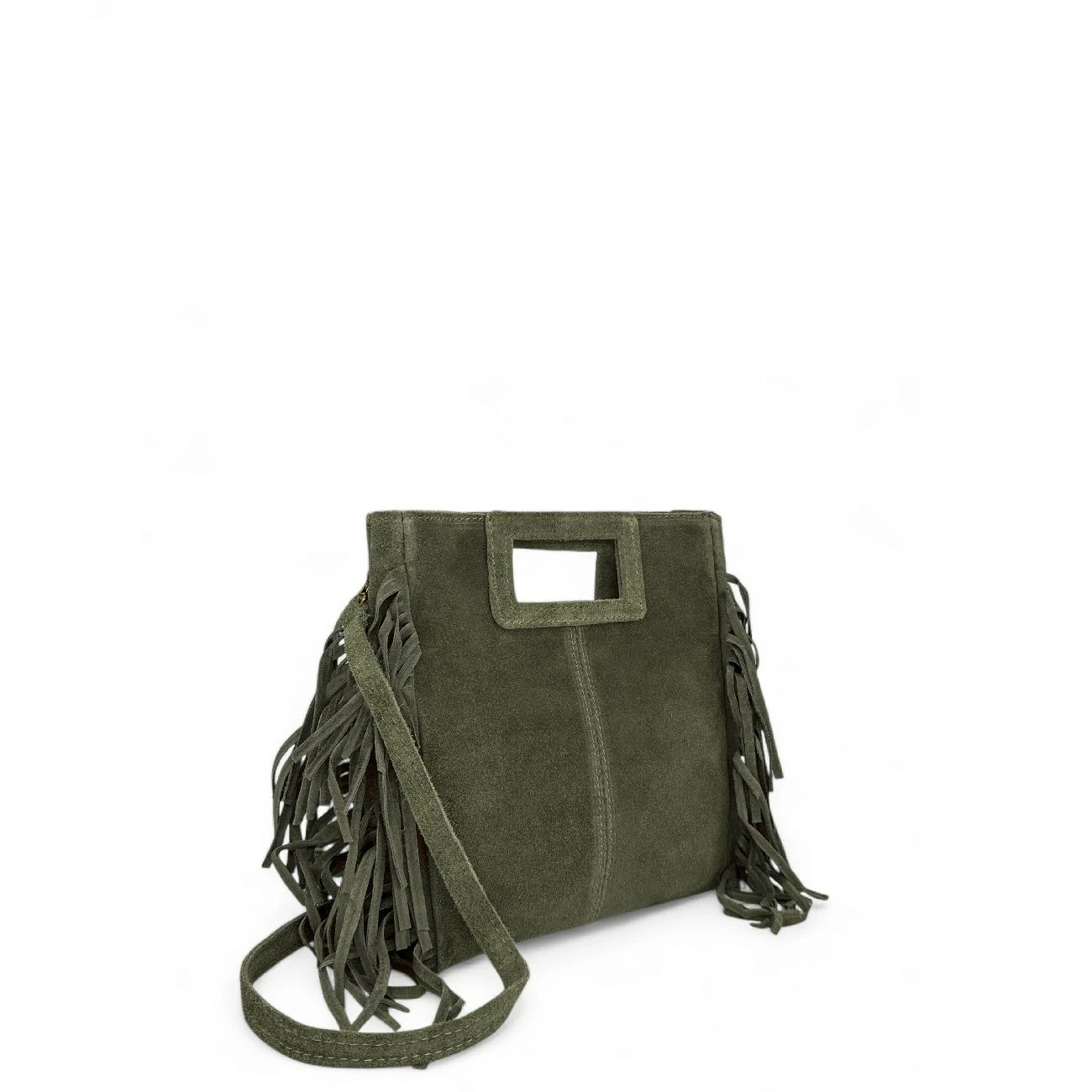 Sac à main bandoulière en daim ENOLA SUEDE Kaki