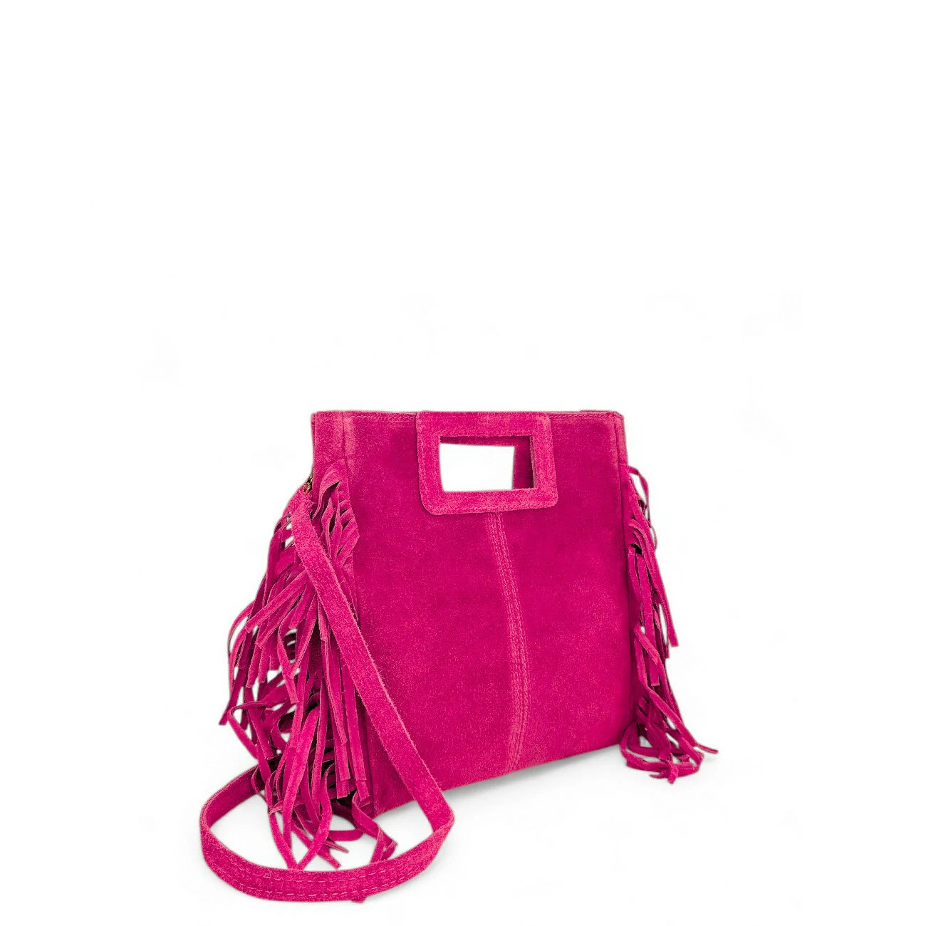Sac à main bandoulière en daim ENOLA SUEDE Rose intense