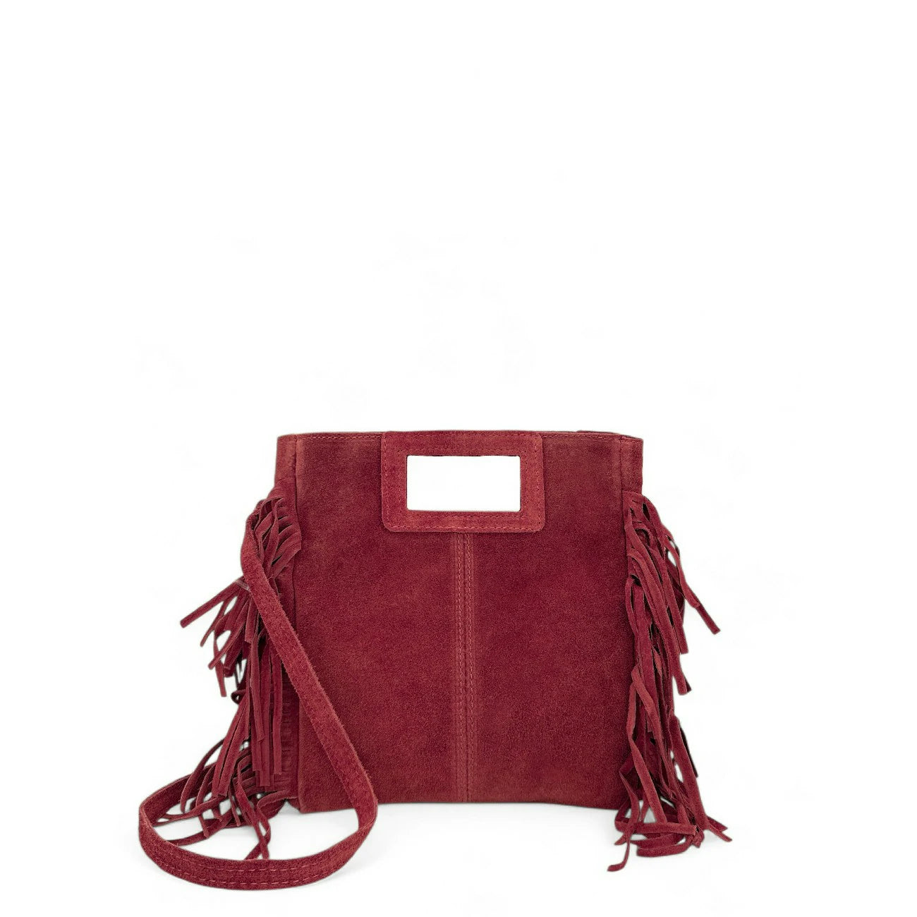 Sac à main bandoulière en daim ENOLA SUEDE Rouge foncé