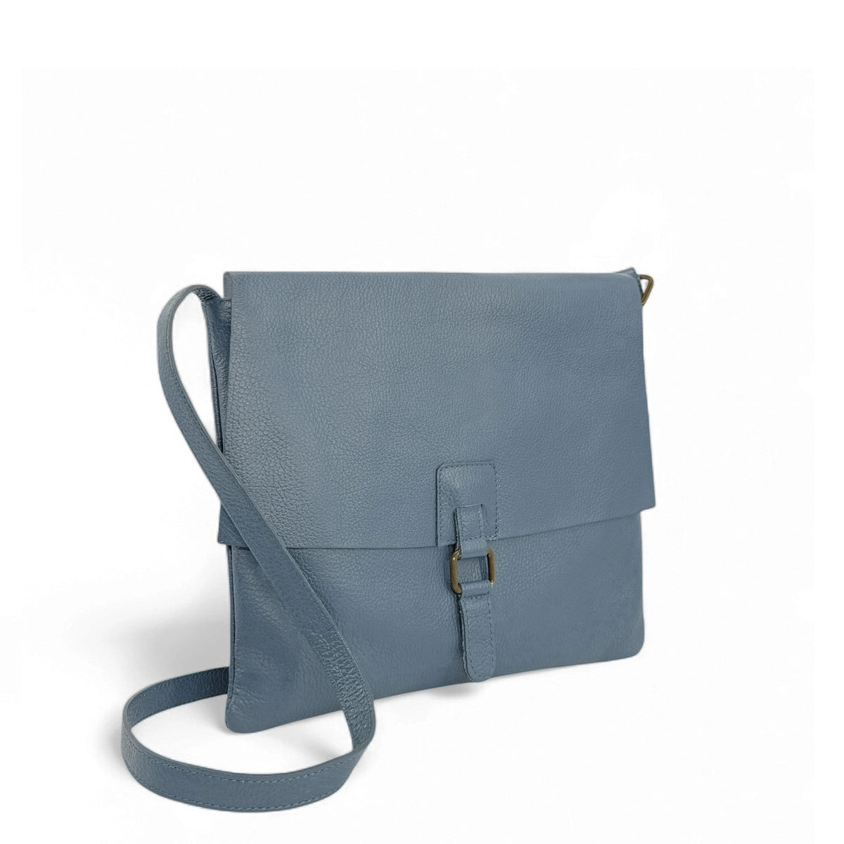Bolso bandolera tipo mensajero de piel granulada PETITE COQUETTE Blanco