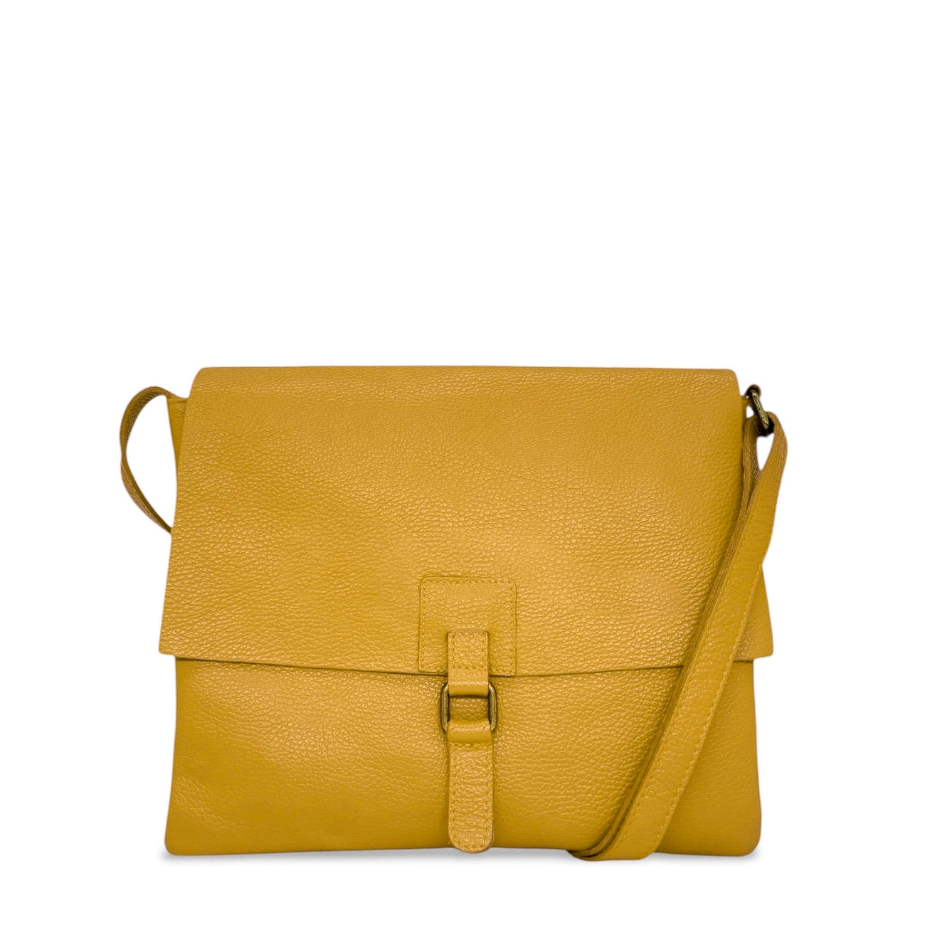 Bolso de hombro de cuero grano COQUETTE Mostaza amarillo