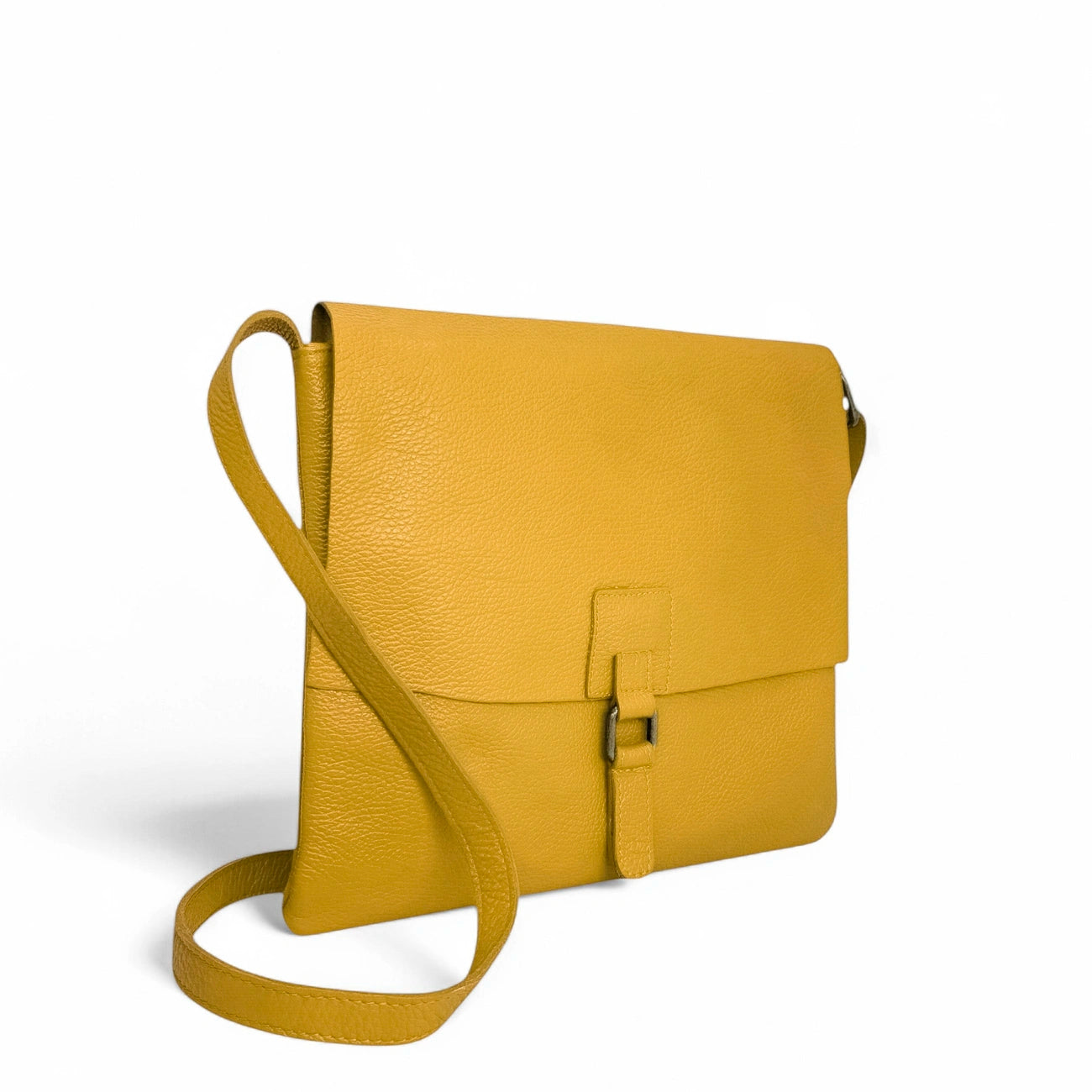 Bolso de hombro de cuero grano COQUETTE Mostaza amarillo
