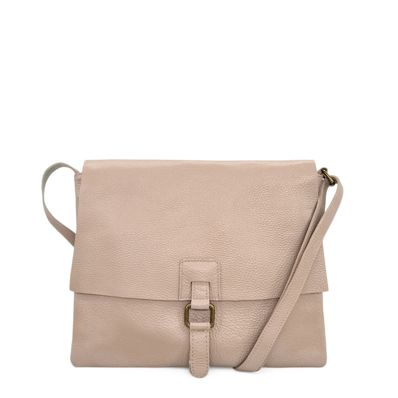 Umhängetasche aus genarbtem Leder COQUETTE Nude-Rosa