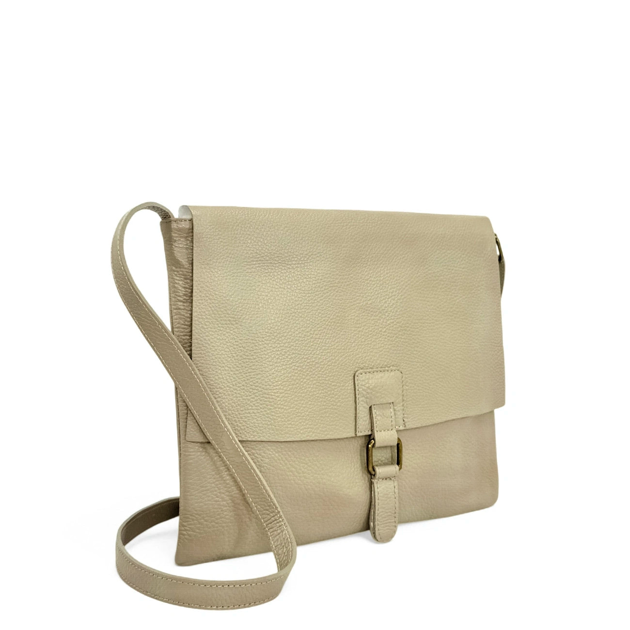 Umhängetasche aus genarbtem Leder COQUETTE Helltaupe