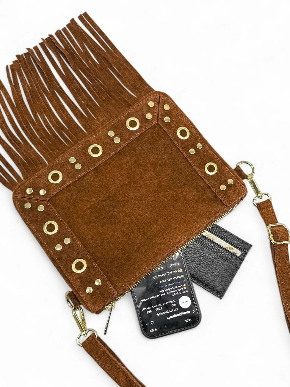 Kuriertasche aus Spaltleder YEPA Dunkelcamel