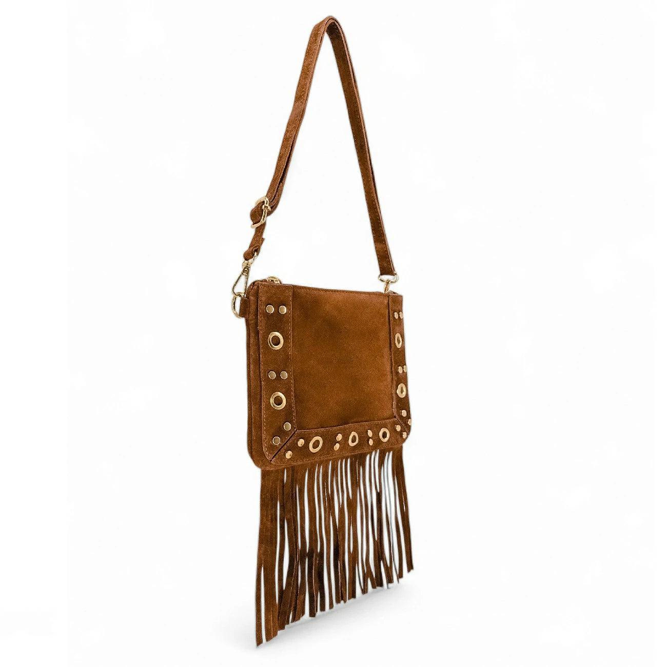 Sac besace en croûte de cuir YEPA Camel foncé