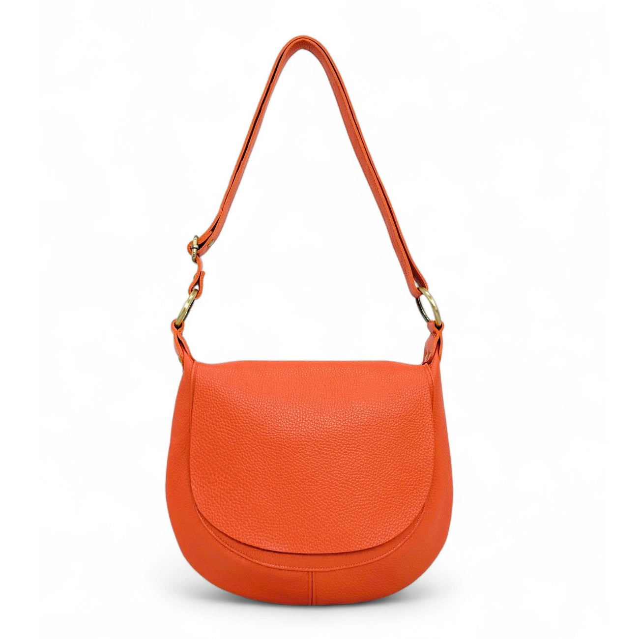 Umhängetasche aus genarbtem Leder LITTLE CITIZEN Mandarine