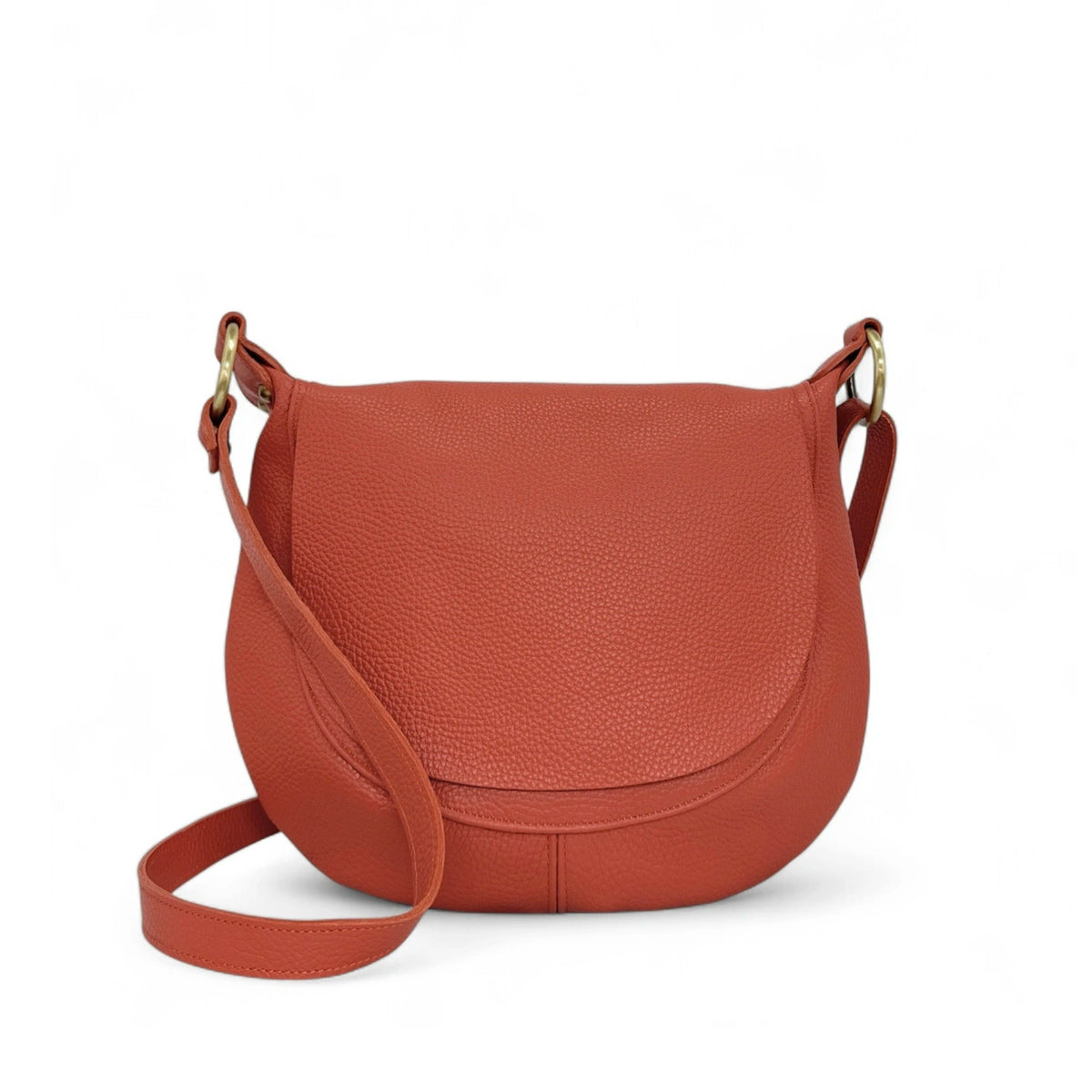 Bolso bandolera de piel granulada LITTLE CITIZEN Terracota