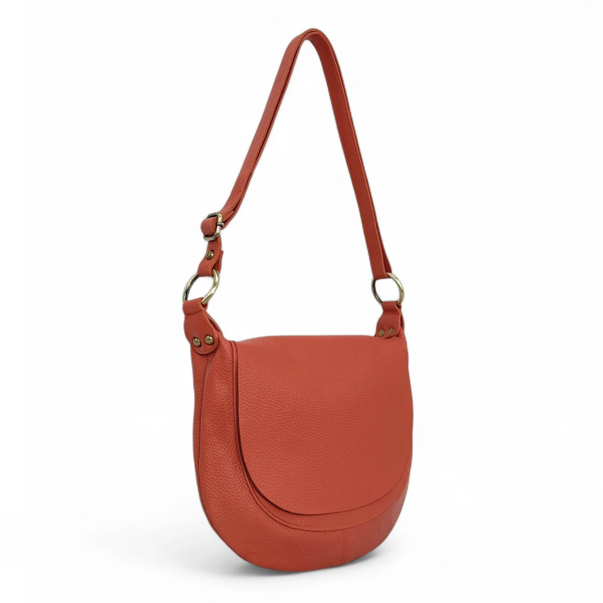 Bolso bandolera de piel granulada LITTLE CITIZEN Terracota