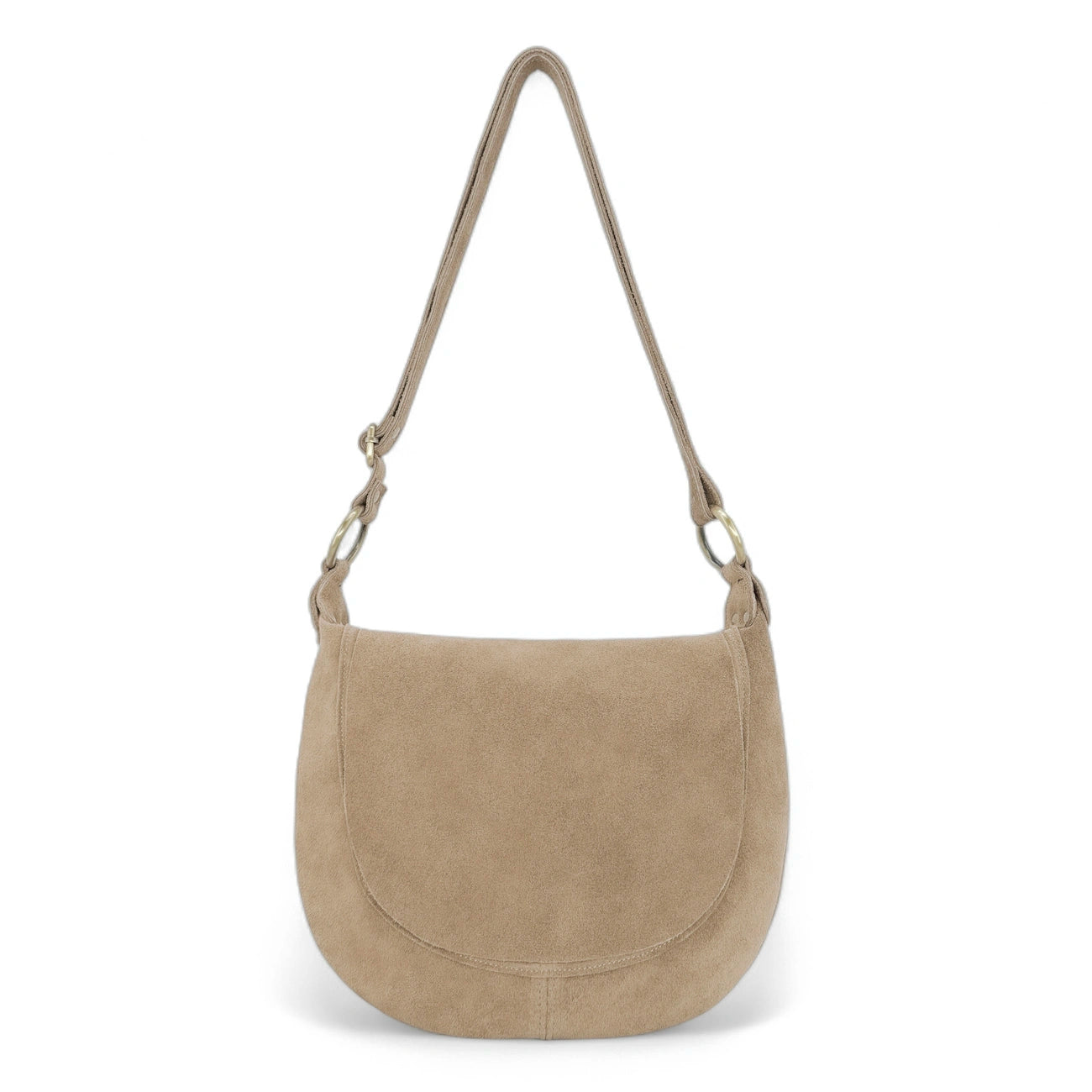 Sac bandoulière en daim LITTLE CITIZEN SUEDE Beige crème