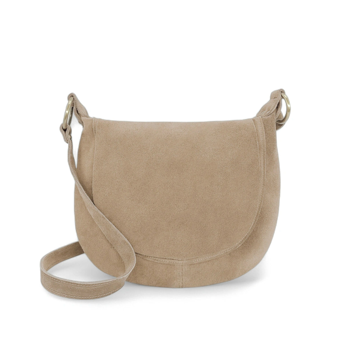 LITTLE CITIZEN SUEDE suede crossbody bag, Cream beige