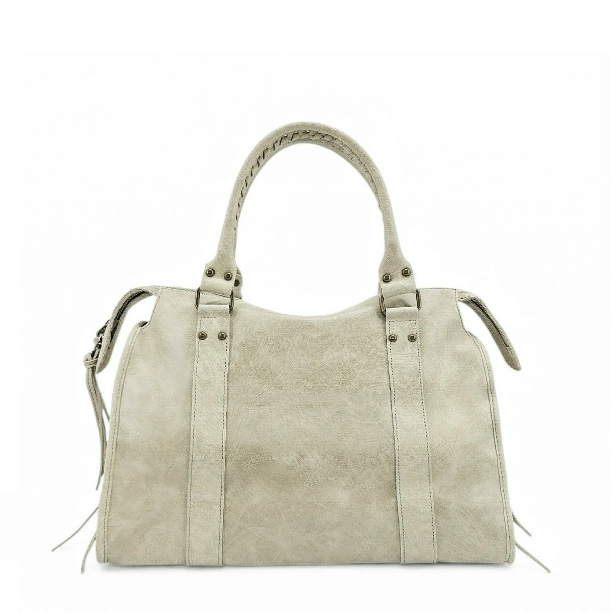 Borsa a mano in pelle spazzolata SANDSTORM Beige crema