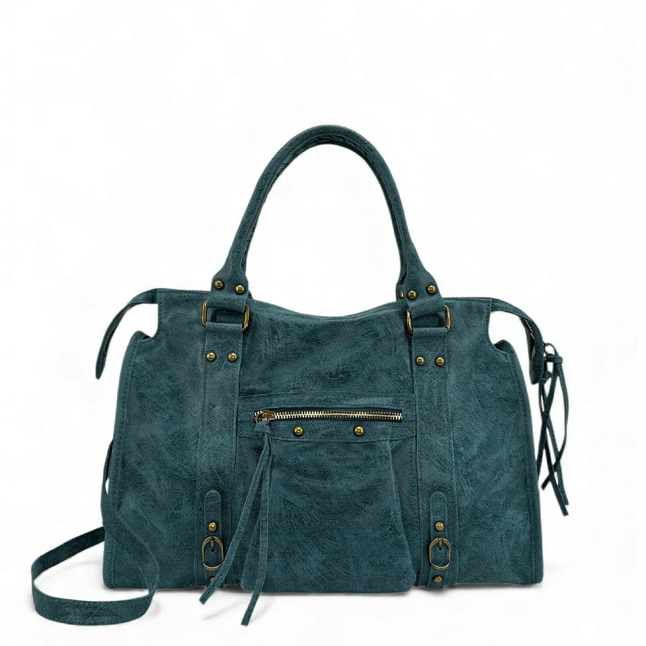 Sac à main en cuir brossé SANDSTORM Bleu Teal
