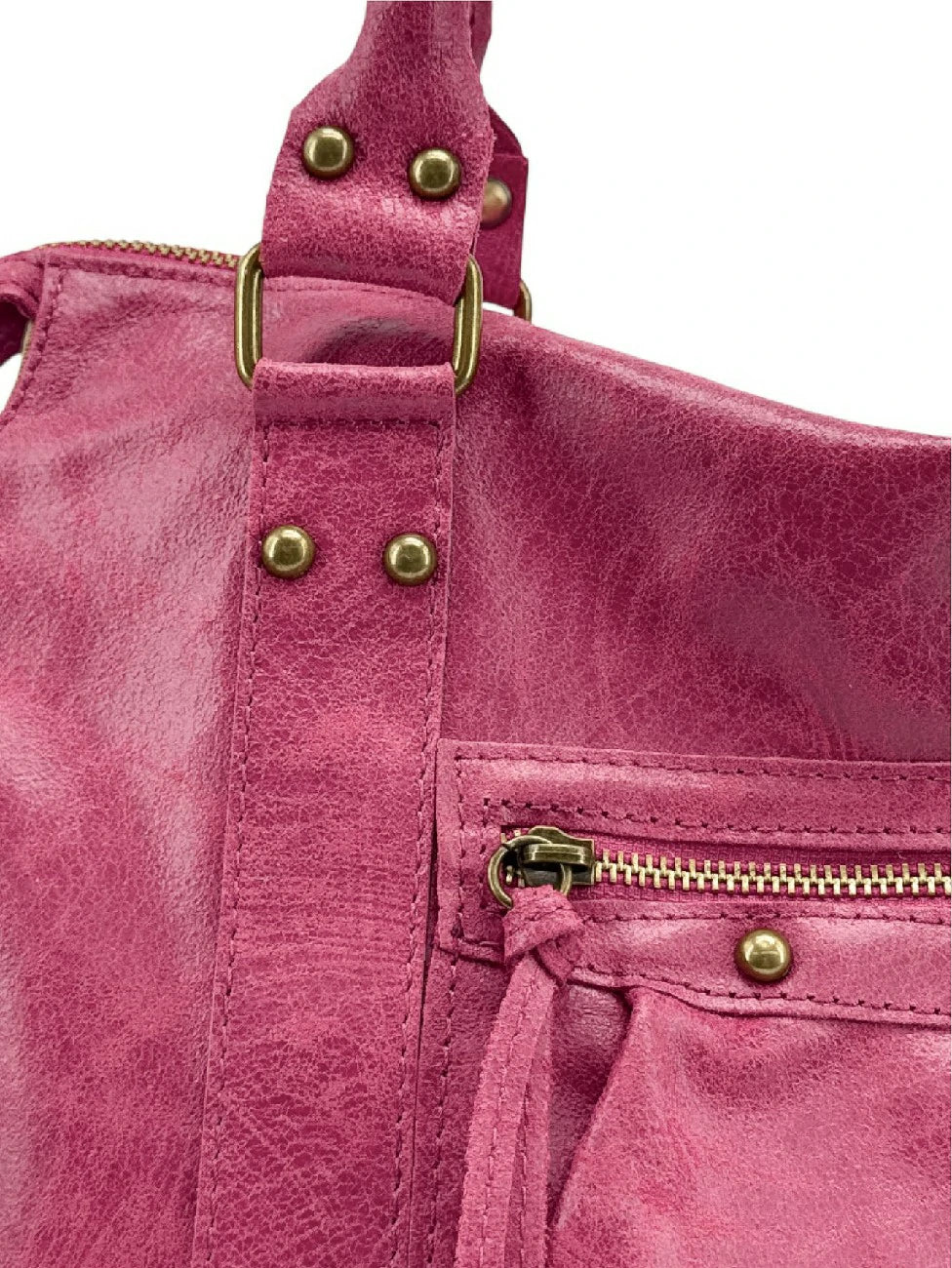 SANDSTORM brushed leather handbag, Fuchsia pink