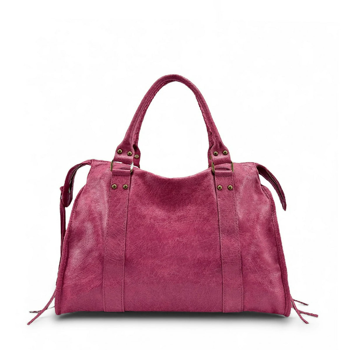 SANDSTORM brushed leather handbag, Fuchsia pink