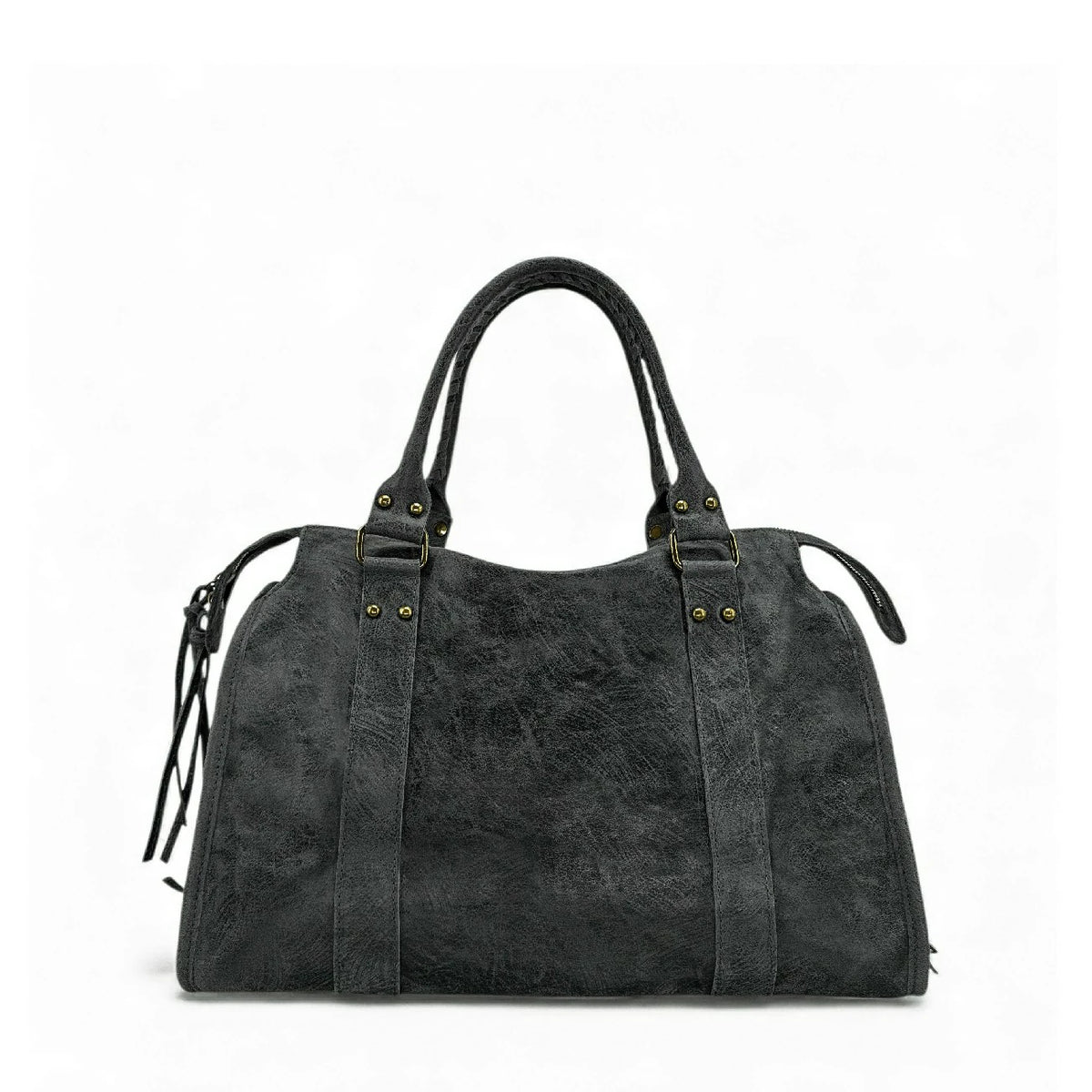 Bolso de mano de piel cepillada SANDSTORM Gris oscuro