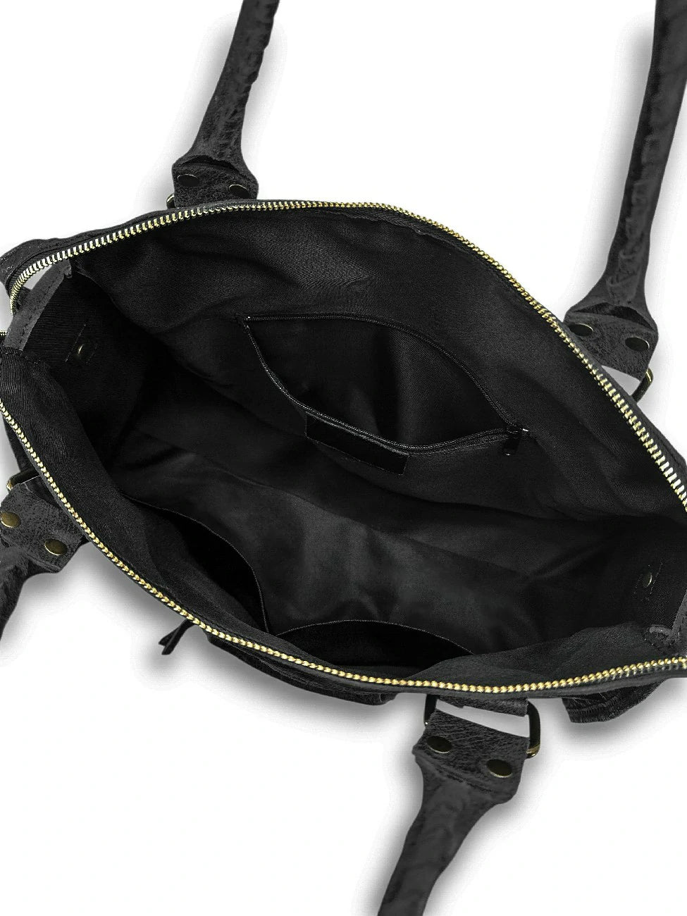 Bolso de mano de piel cepillada SANDSTORM Gris oscuro