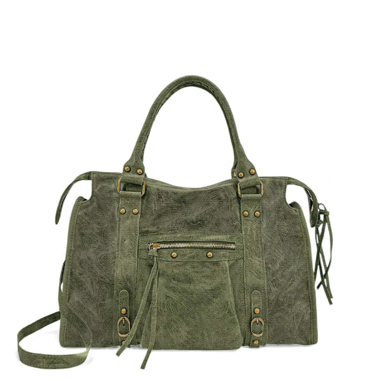 Sac à main en cuir brossé SANDSTORM Kaki