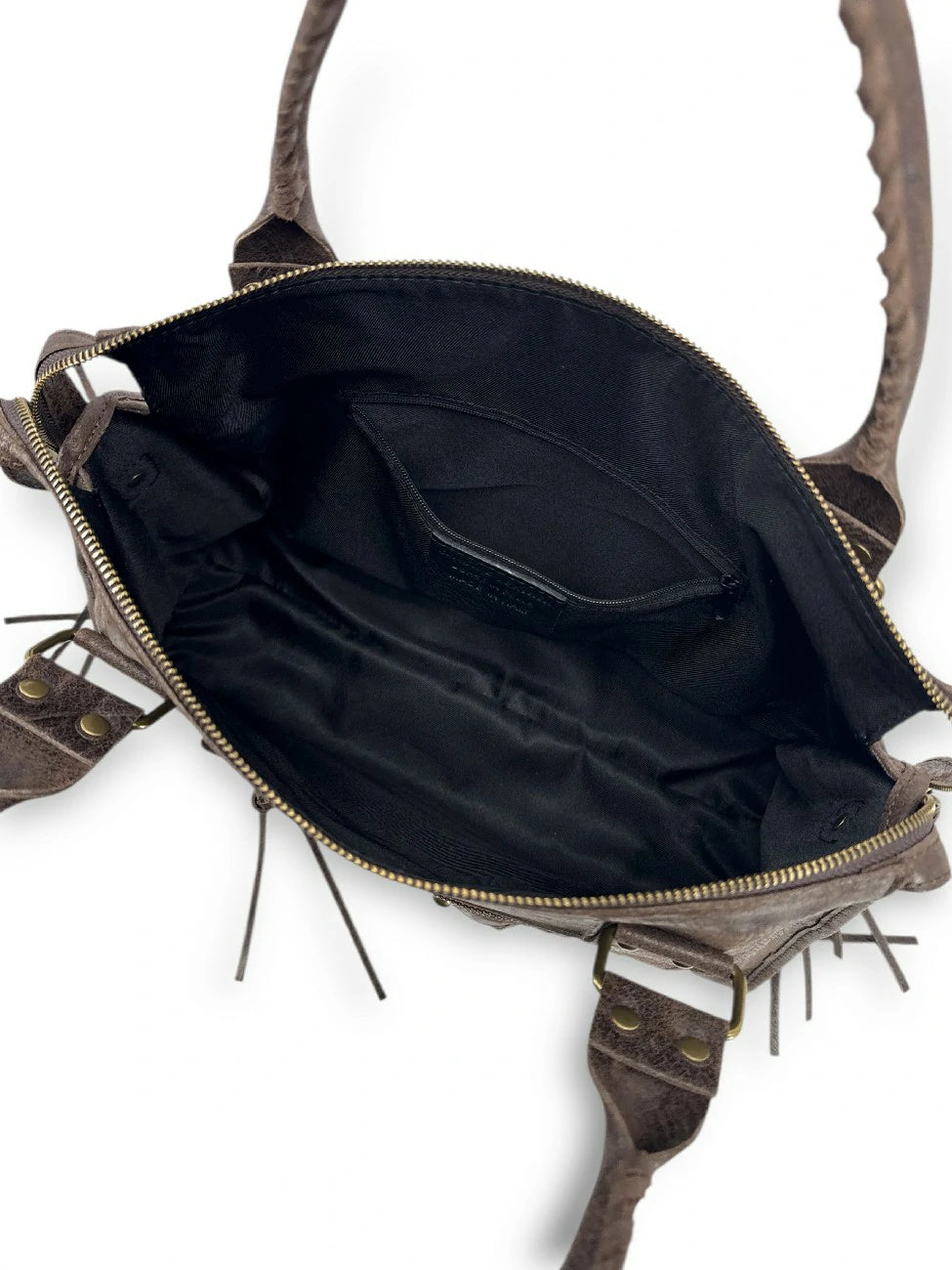 Bolso de mano de piel cepillada SANDSTORM Chocolate