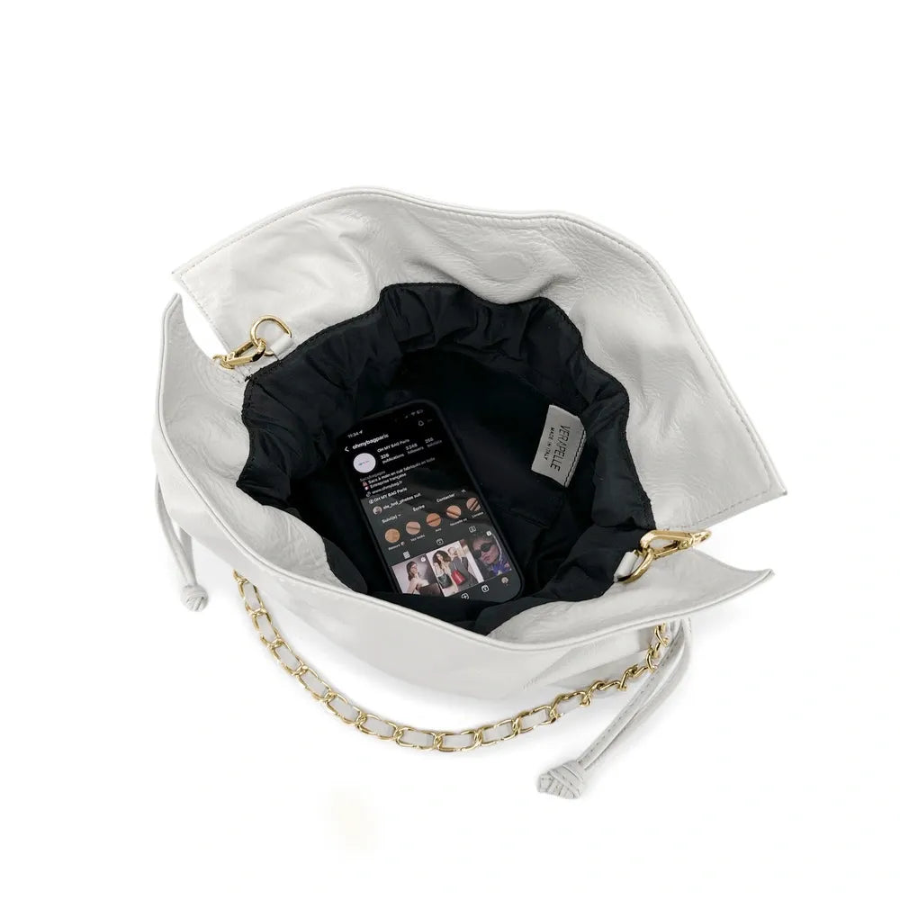 Sac bourse en cuir box calf SISSI Blanc
