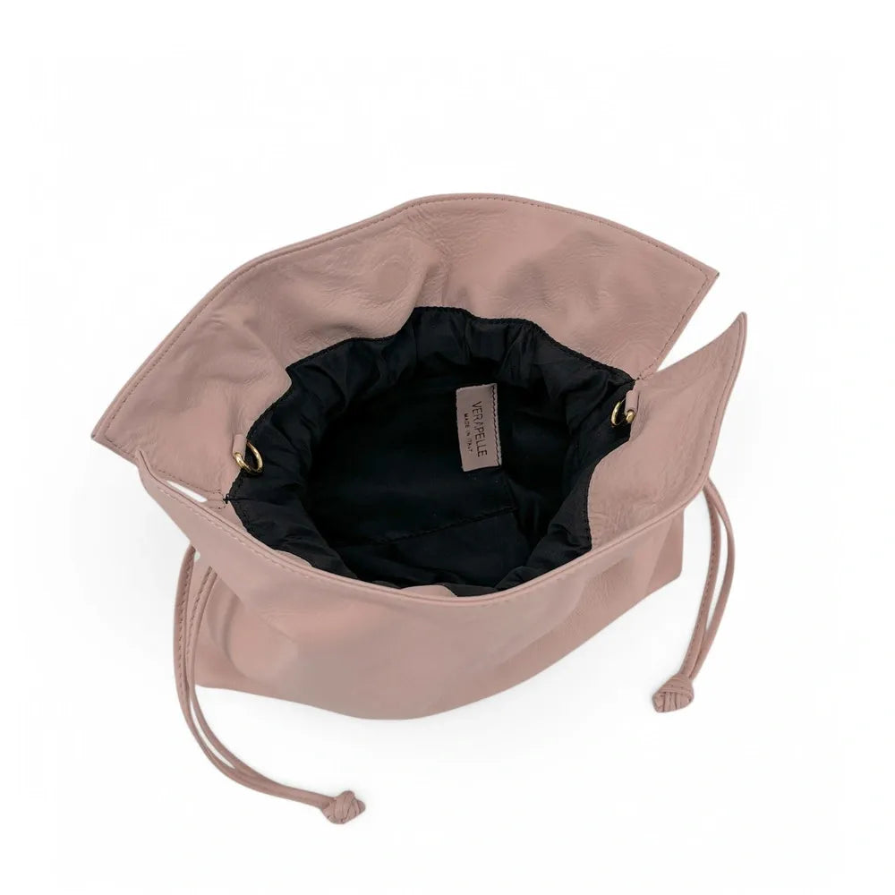 Sac bourse en cuir box calf SISSI Rose nude